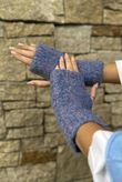 Boucle Fingerless Gloves Blue Melange